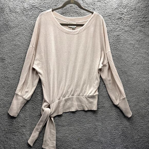 Saturday Sunday Small Pink Casual Sweater Front Tie Boxy Comfort Soft Oversized - Picture 5 of 8
